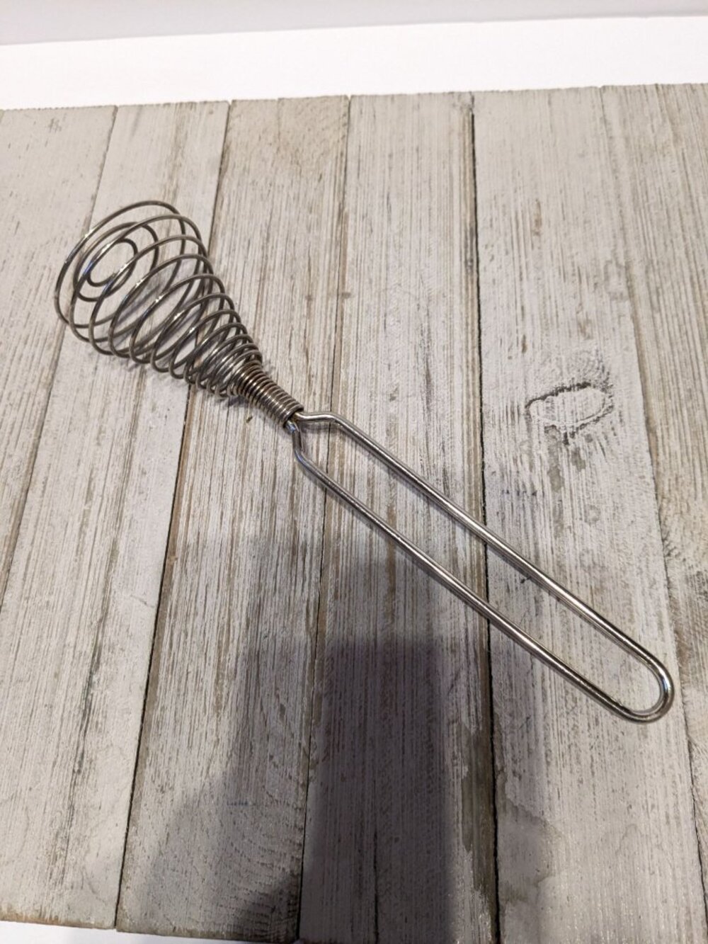 Vintage French #2 Spring Coil Whisk Wisk Wire Beater Mixer Metal 9"